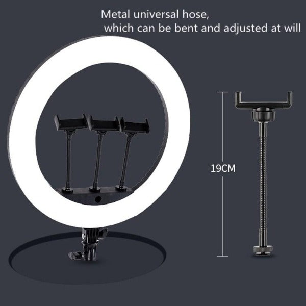 HQ-21N 21 inch 52.5cm LED Ring Vlogging Photography Video Lights Kits with Remote Control & Phone Clamp & 2.1m Tripod Mount HQ-21N 21 inch 52.5cm LED Ring Vlogging Photography Video Lights Kits with Remote Control & Phone Clamp & 2.1m Tripod Mount